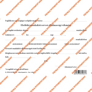 A.3510-216/UJ ELSŐFOKÚ MUNKAKÖRI ORVOSI ALK. VÉL. A/5