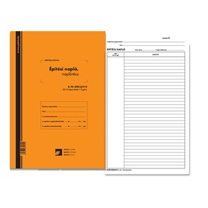 B.ÉTI.820/UJ/V/3 ÉPÍTÉSI NAPLÓ 25X3 +9X3L.